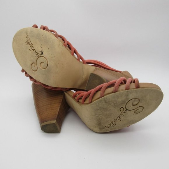 Seychelles cone heel t-strap leather sandals - Picture 7 of 12